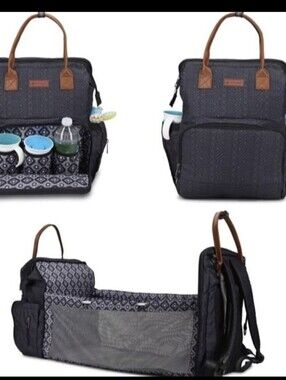 Monbebe Bolt Infant Diaper Bag Backpack with Bassinet Changing Station